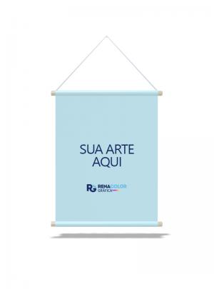 Banner com Madeira e corda Lona     Imagem Ilustrativa