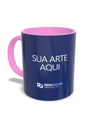Caneca Personalizada - Rosa Porcelana 9,7X20,5cm  Sublimação  Imagem Ilustrativa