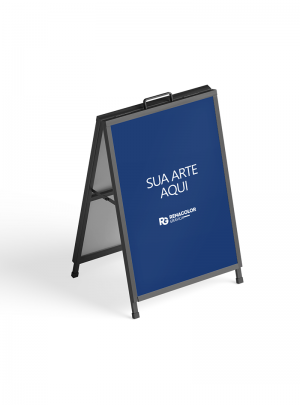 Cavalete de propaganda Ferro 50X80cm   Lona 380g com ilhós Imagem Ilustrativa