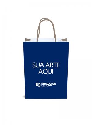 Sacola personalizada - Fundo Colorido Papel kraft 24x9x18cm    Imagem Ilustrativa