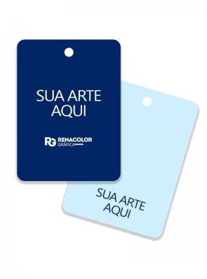 Tag Personalizada - Frente e verso retangular com bordas arredondadas Papel couchê 250g     Imagem Ilustrativa