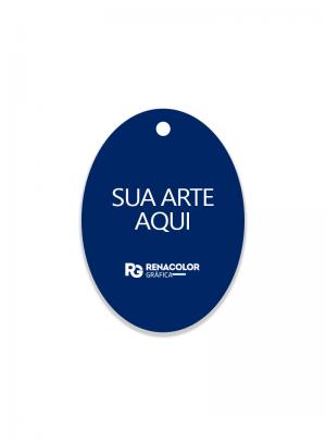 Tag Personalizada - Frente oval Papel couchê 250g     Imagem Ilustrativa