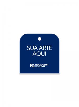 Tag Personalizada - Frente quadrado com duas bordas arredondadas Papel couchê 250g     Imagem Ilustrativa