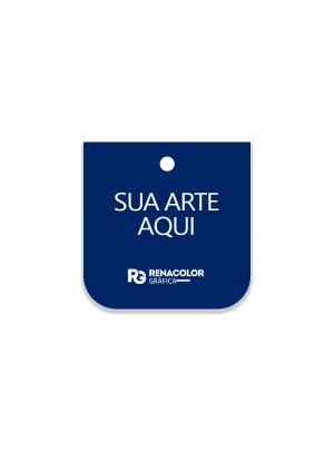 Tag Personalizada - Frente quadrado com duas bordas arredondadas Papel couchê 250g     Imagem Ilustrativa