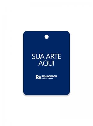 Tag Personalizada - Frente retangular com bordas arredondadas Papel couchê 250g     Imagem Ilustrativa