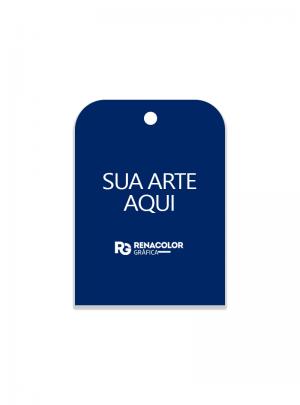 Tag Personalizada - Frente retangular com duas bordas arredondadas Papel couchê 250g     Imagem Ilustrativa