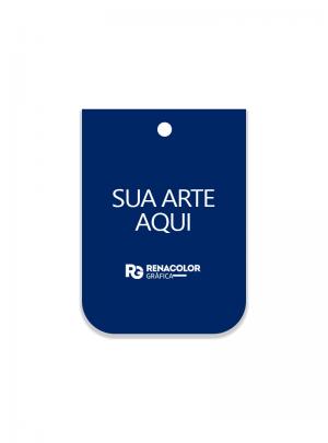 Tag Personalizada - Frente retangular com duas bordas arredondadas Papel couchê 250g     Imagem Ilustrativa
