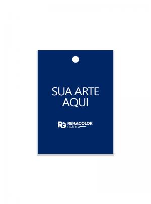 Tag Personalizada - Frente retangular Papel couchê 250g     Imagem Ilustrativa